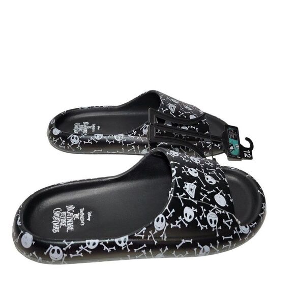 Disney Nightmare Before Christmas Slides Mens 12 Sandal Shoes Jack Skellington - Picture 2 of 12